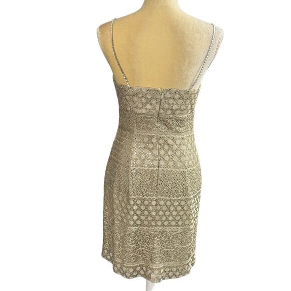 Bari Jay Formal Dress w/ Wrap Shawl Metallic Size 11/12 Vintage Made In USA - Picture 4 of 11